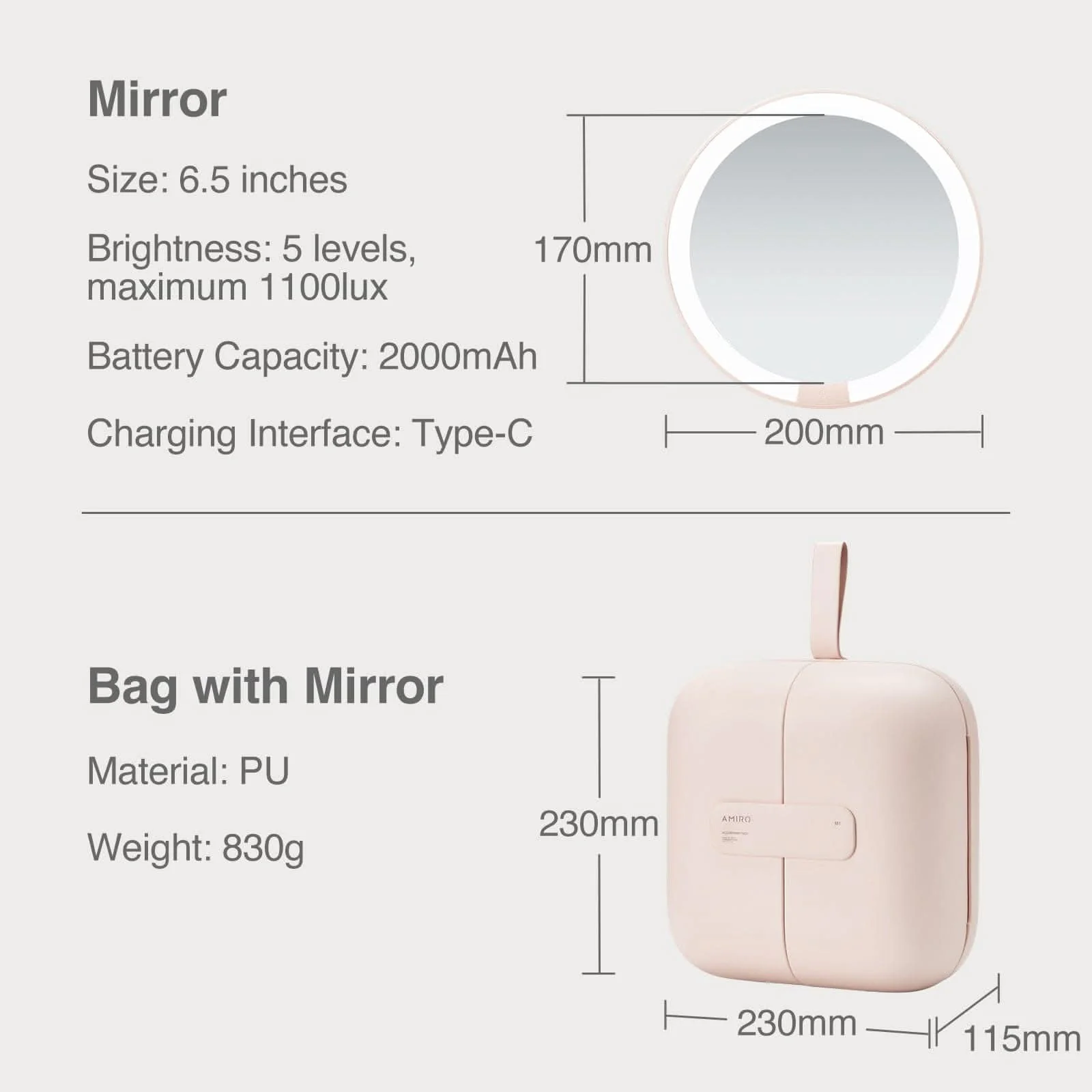 AMIRO M2 LumoCube Portable LED Makeup Mirror - Image 4